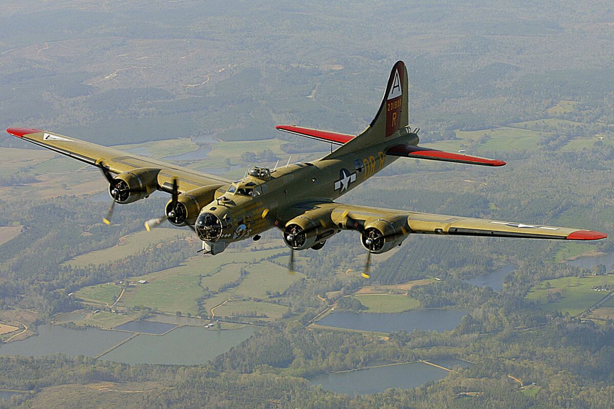 A B-17 Flying Fortress is seen in 2002
