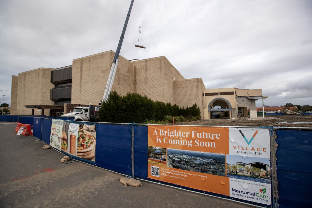 A construction site at a former shopping mall.