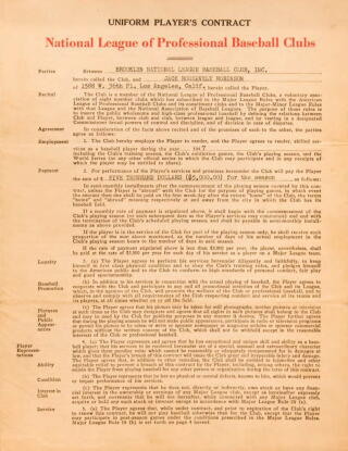 A copy of Jackie Robinson's contract.