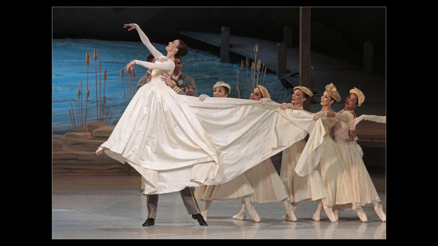 Madeleine Eastoe portrays Odette in Australian Ballet's "Swan Lake" at the Dorothy Chandler Pavilion.