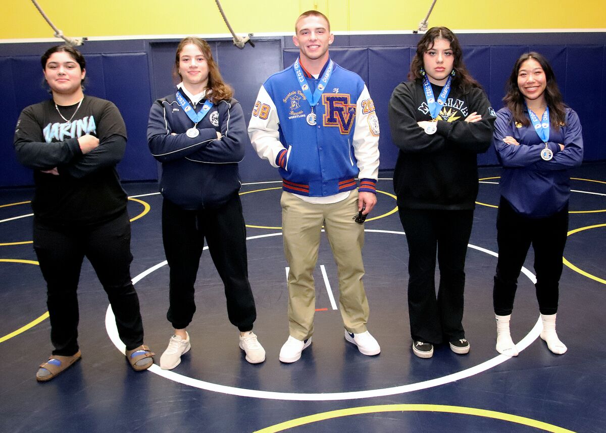 From left, Destiny Marquez, Duda Rodrigues, TJ McDonnell, Saiheron Preciado-Meza and Carissa Qureshi.