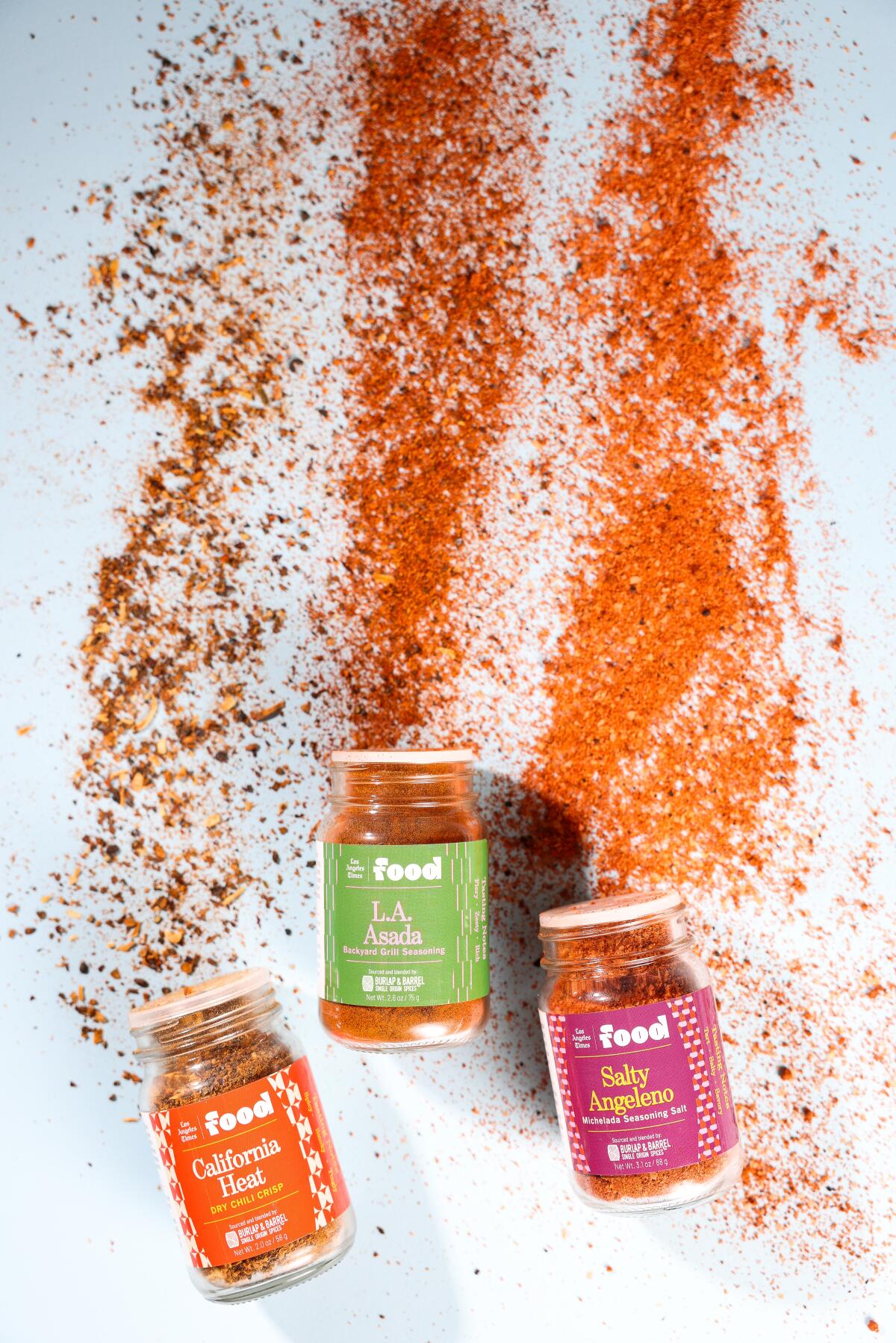 Spice blends California Heat, L.A. Asada and Salty Angeleno.