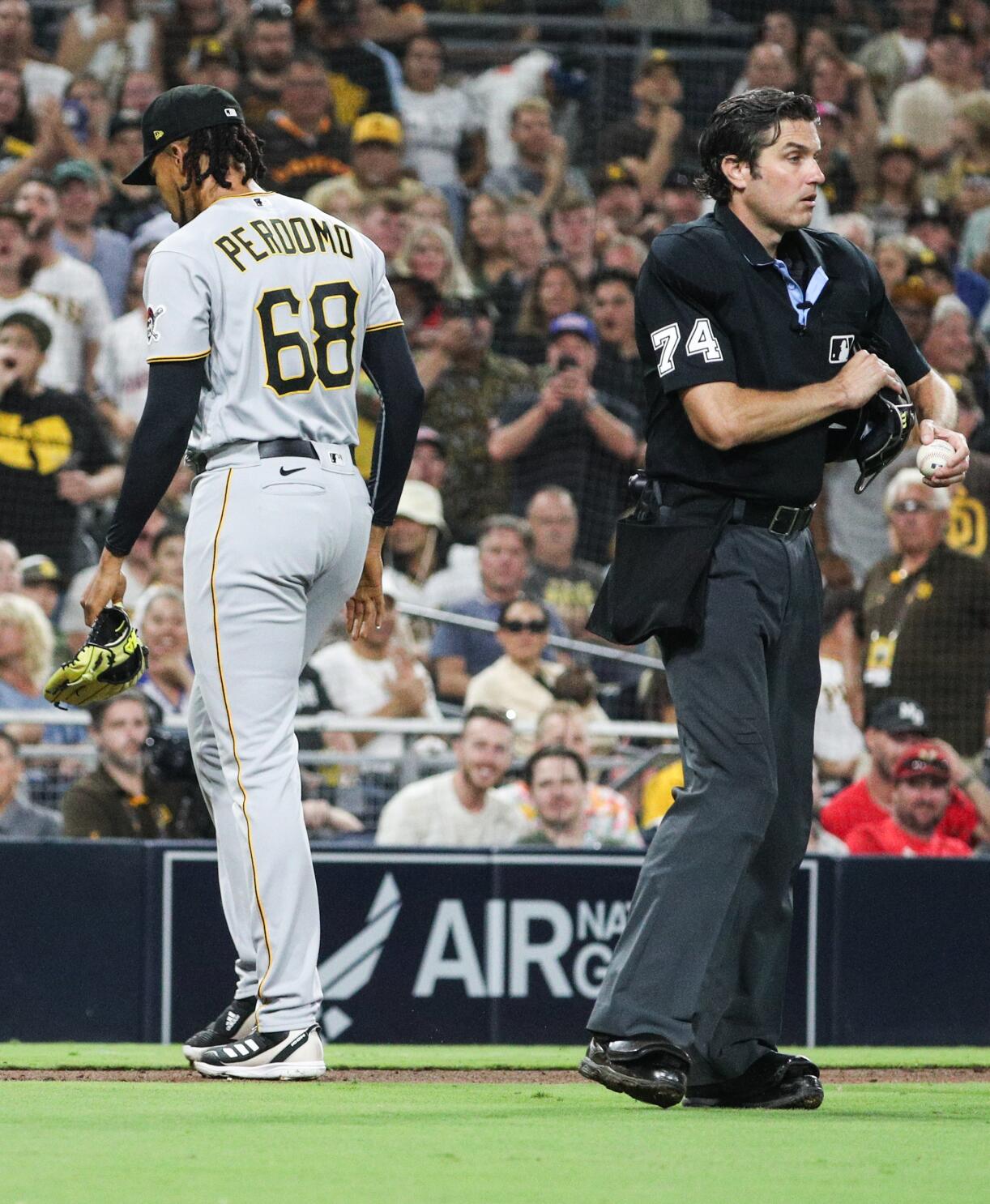 Pirates pitcher Angel Perdomo suspended three games for intentionally  throwing at Padres' Manny Machado 
