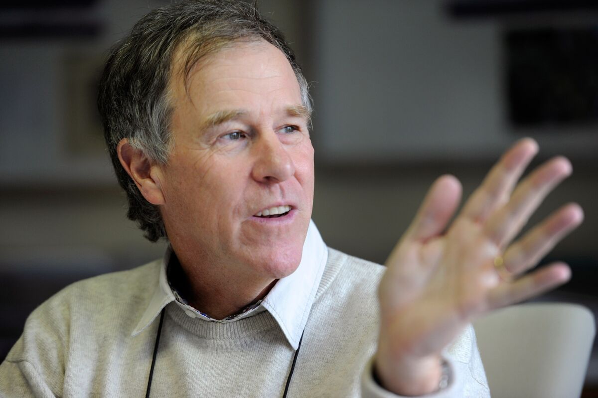 South African diet guru Tim Noakes smiles during an interview in Johannesburg on Sept. 14, 2011.