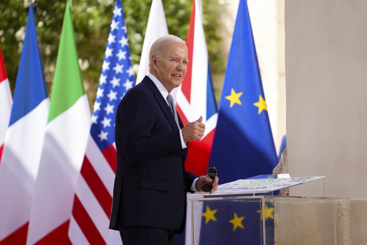 President Biden at G-7 Summit in Borgo Egnazia, southern Italy.