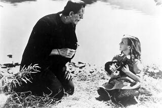 Boris Karloff and Marily Harris in "Frankenstein" at LACMA May 19 as part of "Artificial Humans in the Cinema" film series.