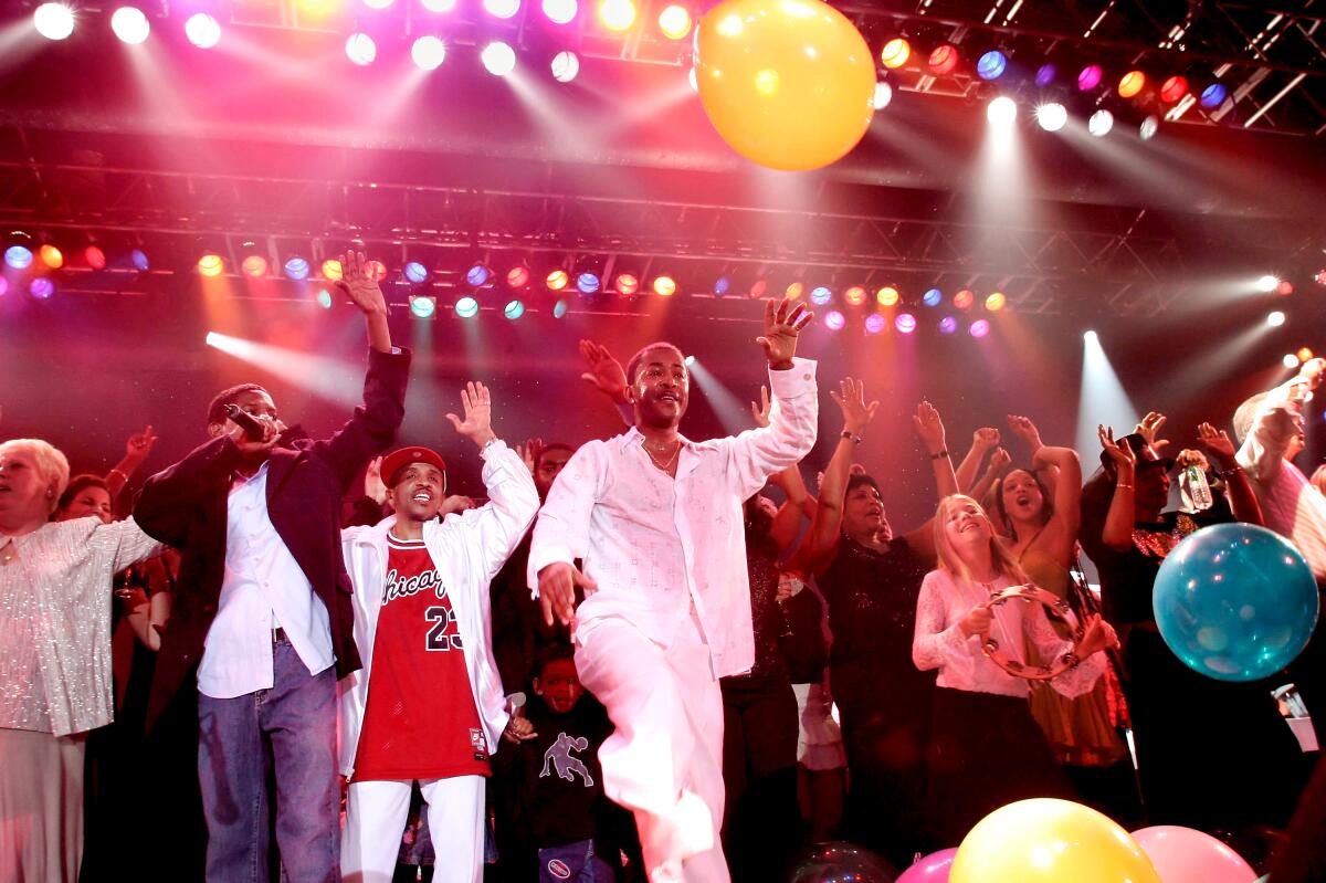 The R&B group Kool & the Gang usher in the New Year as they perform their mega hit Celebration in 2005