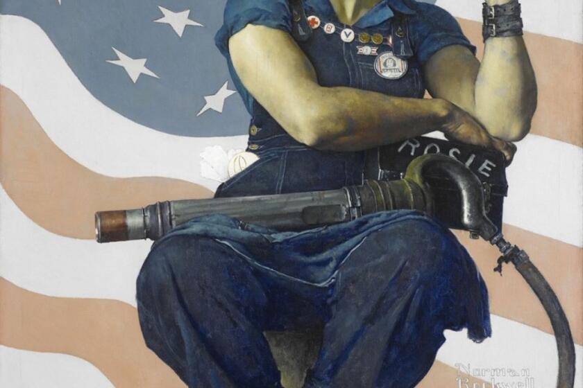 Norman Rockwell's 1943 oil on canvas "Rosie the Riveter," now displayed at the Crystal Bridges Museum of American Art in Bentonville, Ark.