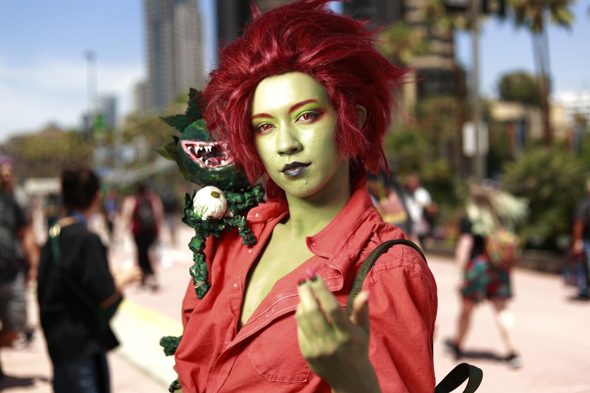 Leo Cotton of San Diego dressed as Poison Ivy at Comic-Con.