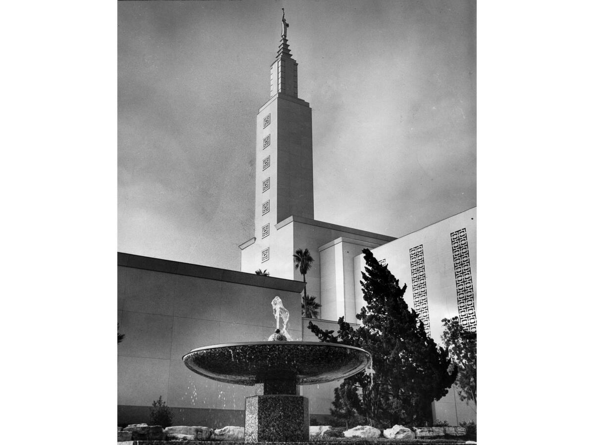 Nov. 28, 1955: New Mormon Temple on Santa Monica Boulevard in West Los Angeles.