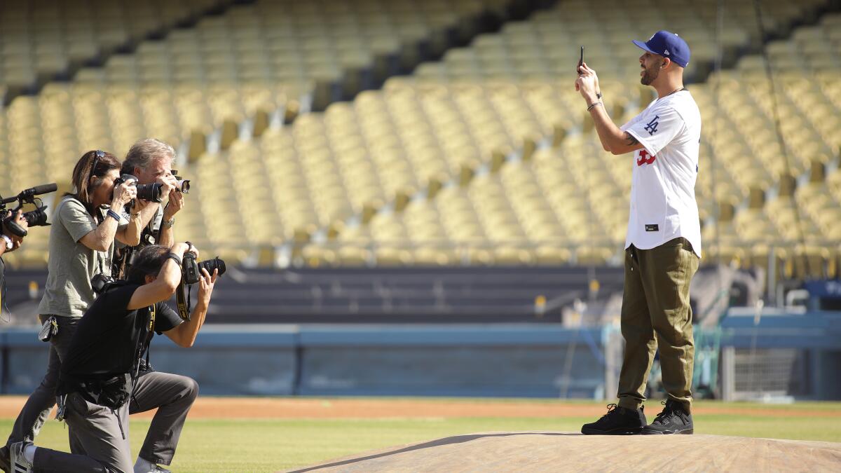 Mookie Betts, David Price smile, say hello at Dodger Stadium - Los Angeles  Times