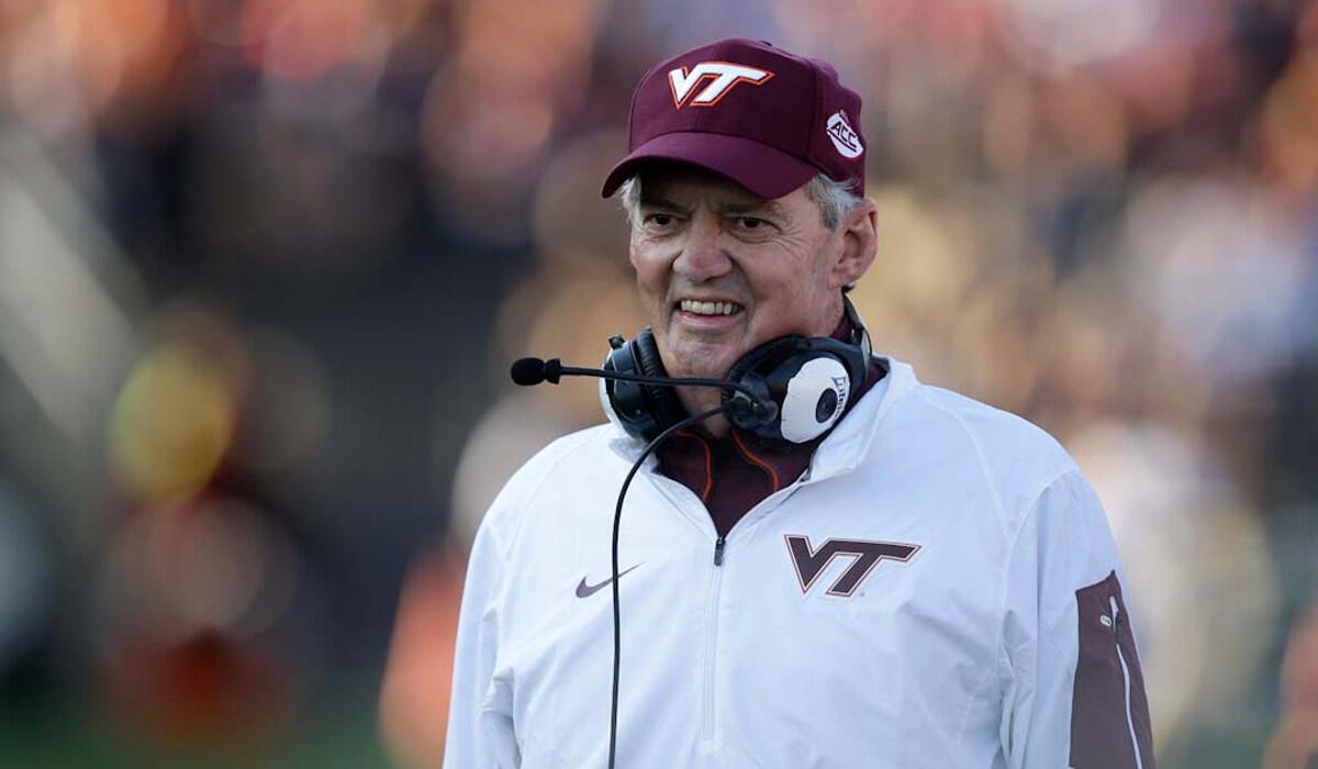 Virginia Tech head coach Frank Beamer in action during the second half of a game against Purdue on Sept. 19.