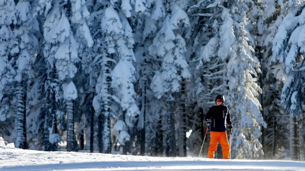 Recent record storms blanket Northstar California Ski Resort in Truckee with snow.