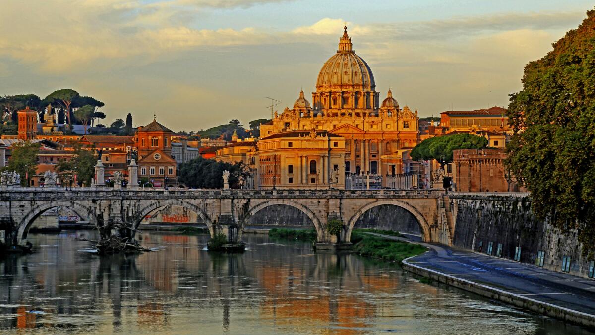 Turkish Airlines is offering a round-trip fare to Rome for $782 from LAX. Here's the Eternal City, with St. Peter's in the background and the Tiber River in the foreground.