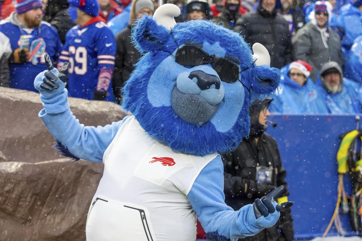 Buffalo Bills mascot Billy Buffalo poses while the Bills play against the New York Jets