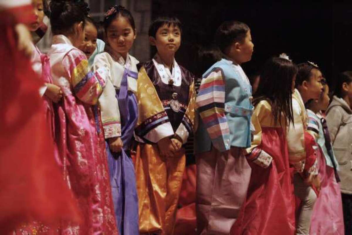 Performers wait before they perform during Korean Culture Night, which took place at La Cañada High School.