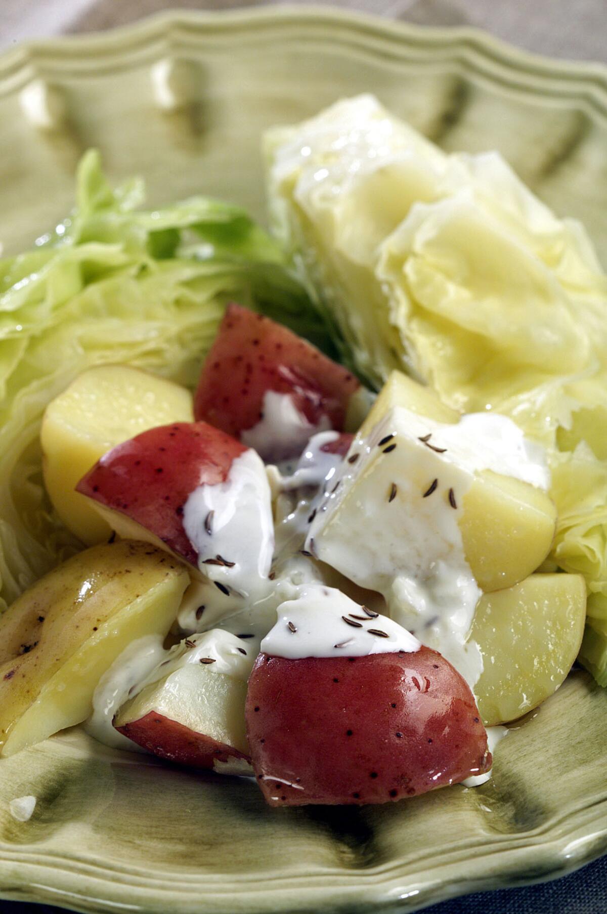 Steamed Potatoes with cabbage