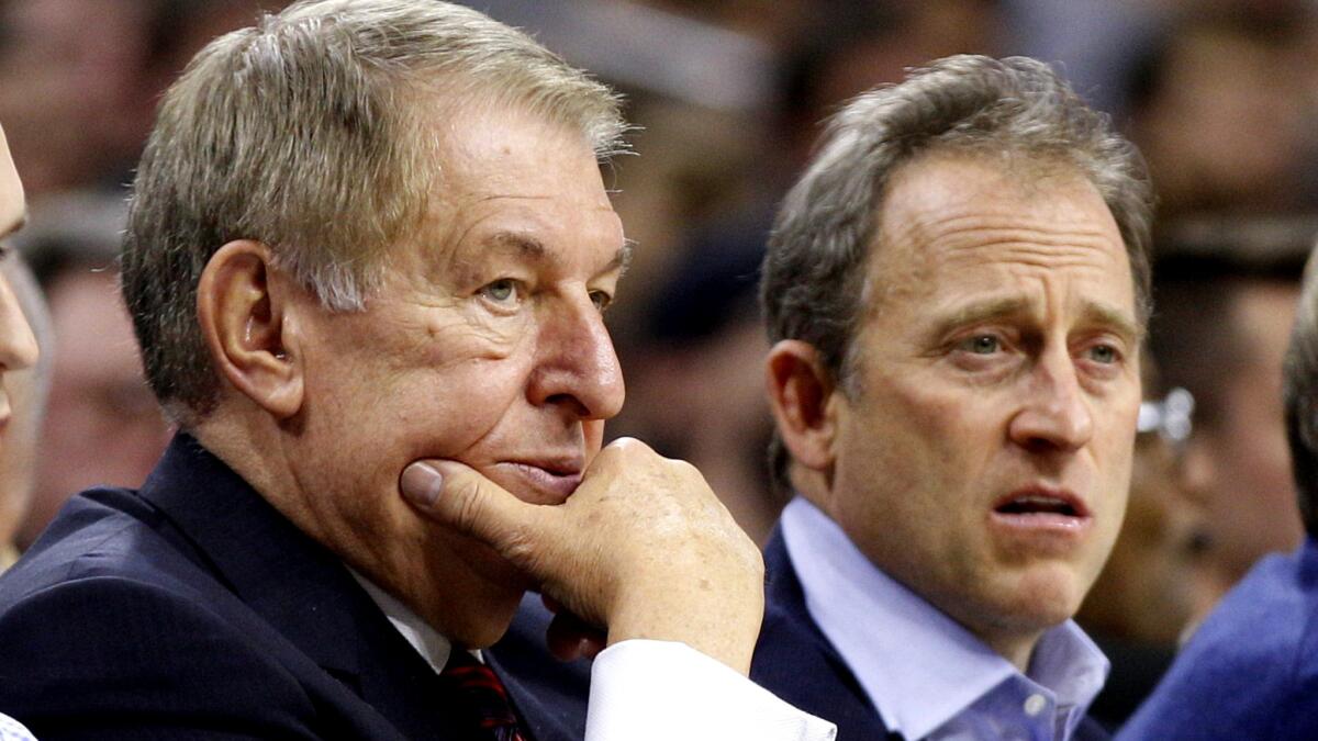 Jerry Colangelo, left, will keep a watchful eye on the struggling 76ers after he was brought on as an advisor by the club, including co-owner Josh Harris, right.