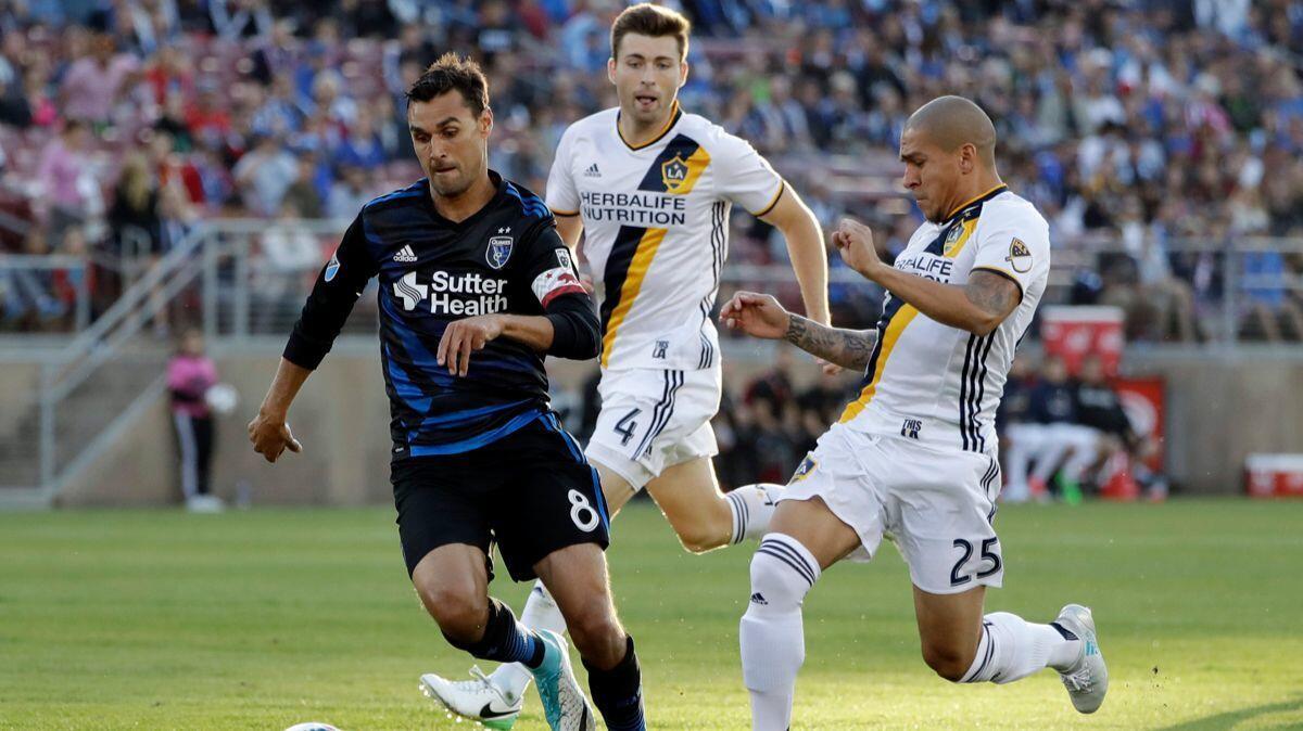 San Jose Earthquakes forward Chris Wondolowski, chased by Galaxy defenders Dave Romney (4) and Rafael Garcia (25) in July, has been called in for most of the major competitions the U.S. has played since the 2011 Gold Cup.