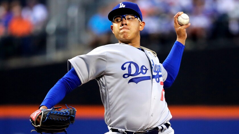Dodgers rookie left-hander Julio Urias went 2 2/3 innings in his debut on Friday night against the Mets.