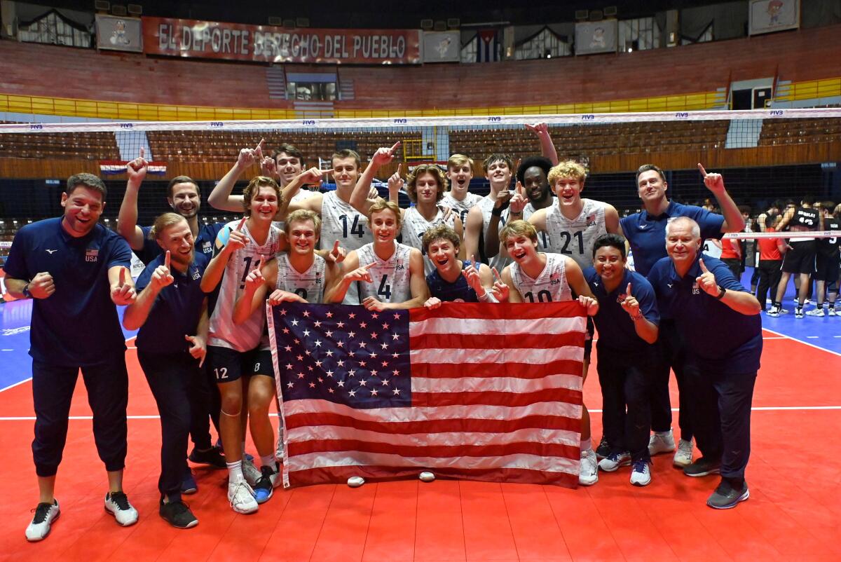 Team USA celebrates after winning the Pan Am gold.