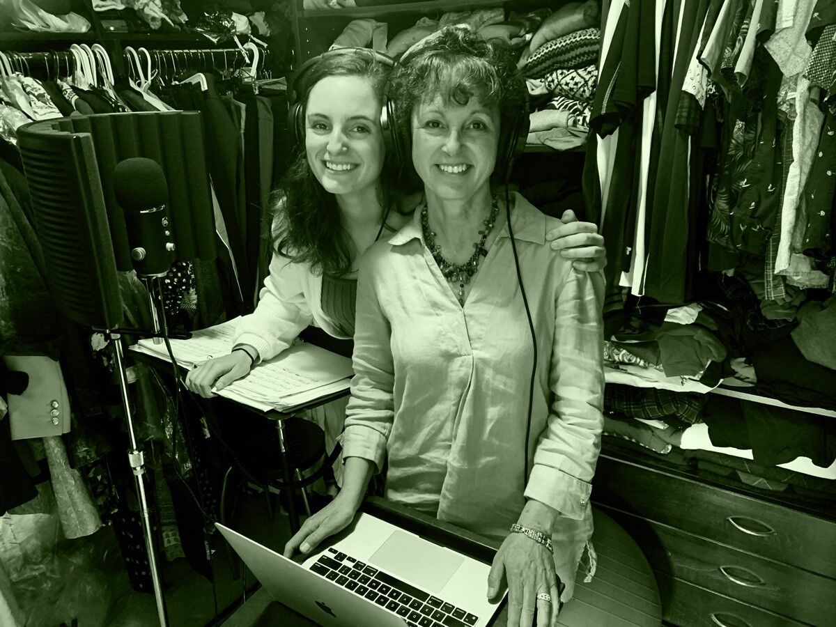 Emilia Lopez-Yañez (left) and her mother, Ruth Weber, recorded an album during the pandemic in Weber's Escondido home closet.