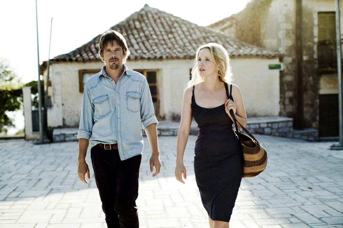 Ethan Hawke and Julie Delpy in a scene from "Before Midnight," directed by Richard Linklater.