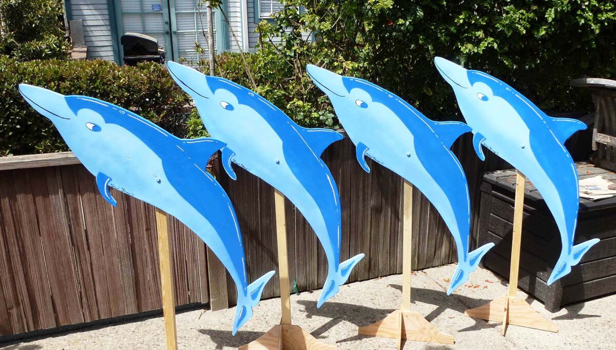 Plywoodensis of dolphins created by Barry Keller.