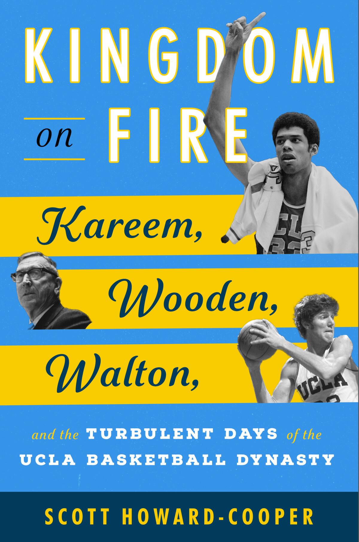 The "Kingdom of Heaven" book cover features pictures of UCLA greats Kareem Abdul-Jabbar, John Wooden and Bill Walton