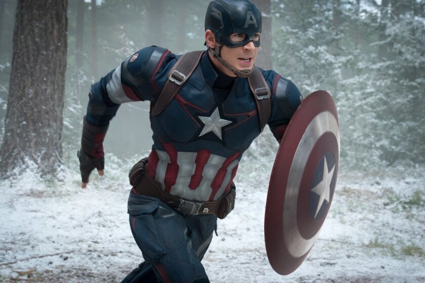 Chris Evans as Captain America/Steve Rogers, in the movie "Avengers: Age of Ultron."