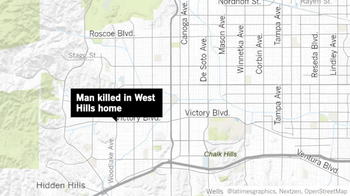 Map of a West Hills home where man was found dead