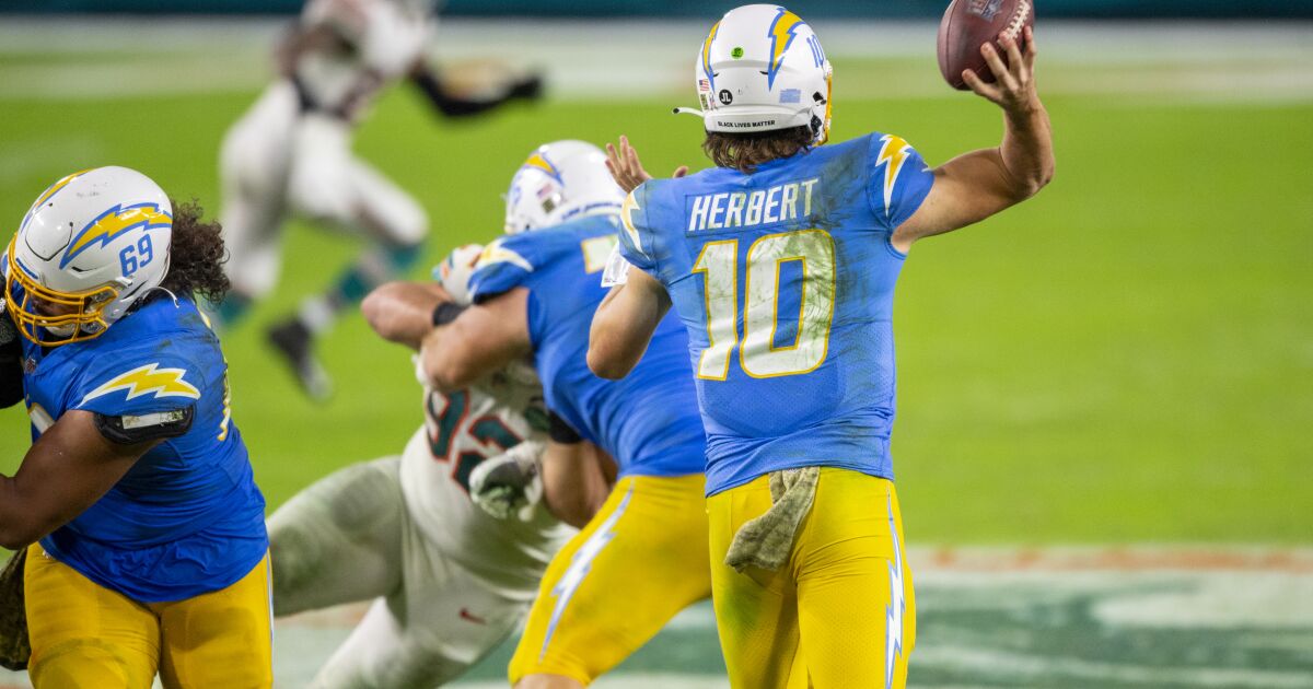 Chargers need to be in rush to protect Justin Herbert against Dolphins defense