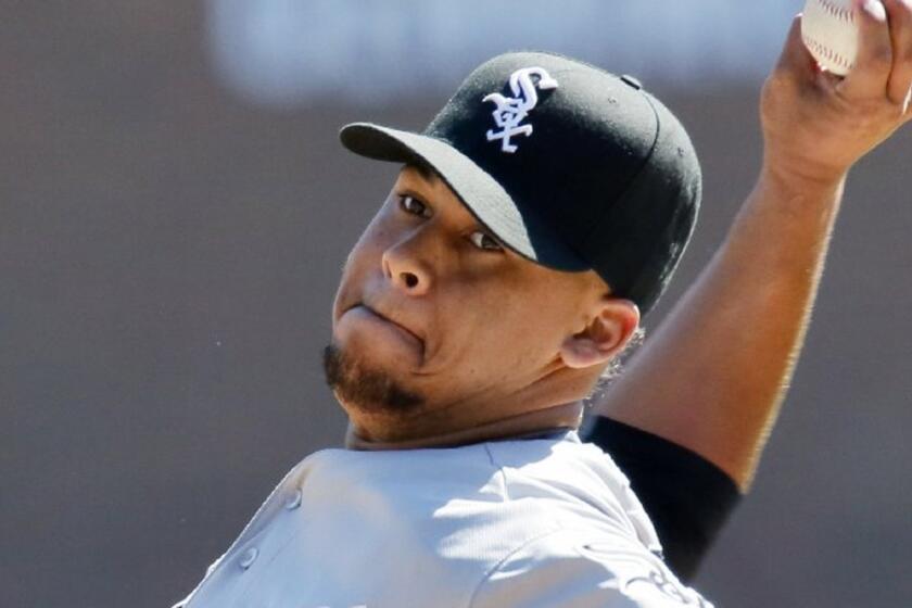 Frankie Montas, then with the Chicago White Sox, pitches against the Tigers last September. The Dodgers are looking to transform his role from reliever to starter.