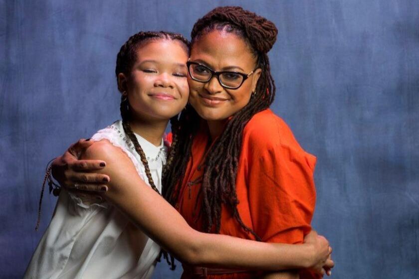 HOLLYWOOD,CA --SUNDAY, FEBRUARY 25, 2018--Director Ava DuVernay and actress Storm Reid, are photographed during a day of promotion for their new film, "A Wrinkle in Time," at the W Hotel, in Hollywood, CA, Feb. 25, 2018. Reid plays lead character "Meg Murry." (Jay L. Clendenin / Los Angeles Times)