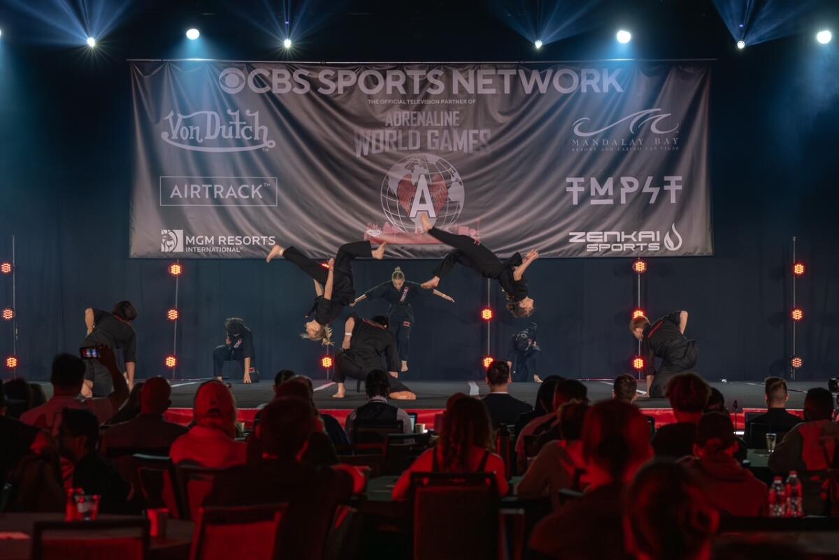 Athletes from Freestyle Martial Arts in the Midway District perform in the Adrenaline Worldwide competition in Las Vegas.