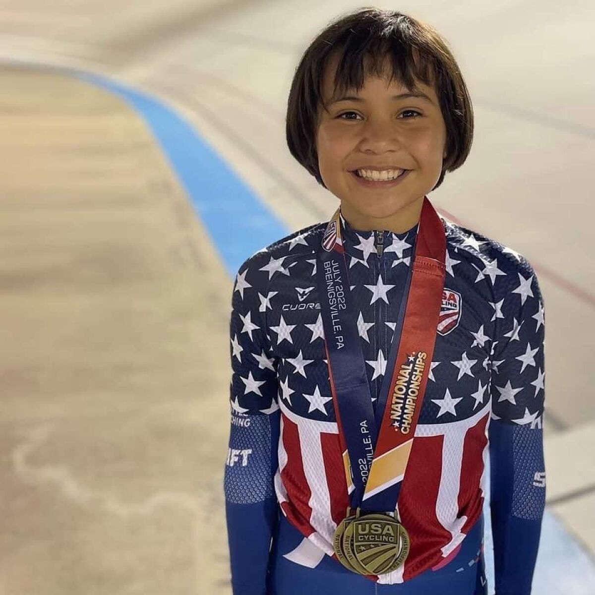 Aine Chen won USA Cycling National both on the road and on the track.