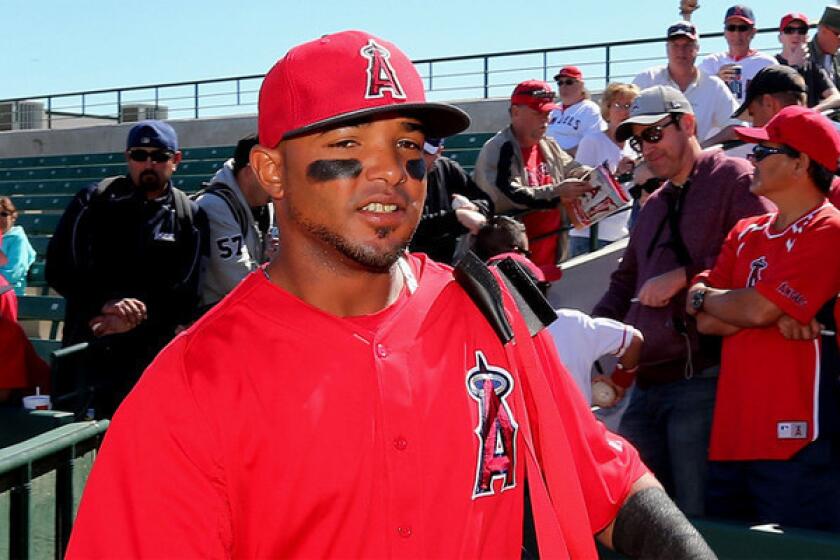 Angels' Luis Jimenez was called up from triple-A Salt Lake.