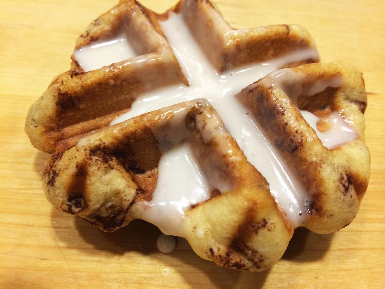 Cinnamon roll waffles