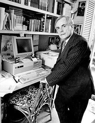 Dominick Dunne in 1990 in the work area of his Manhattan apartment.