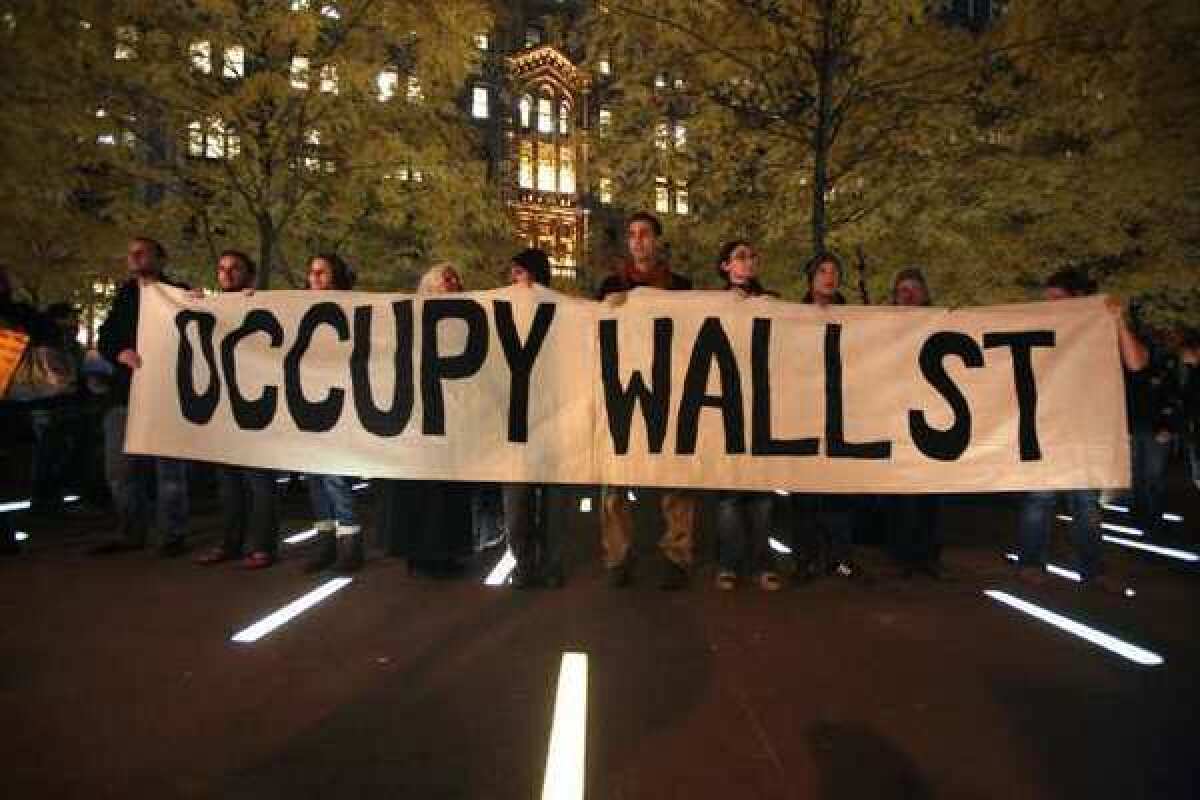 Protesters of the Occupy Wall Street movement in New York in 2011.