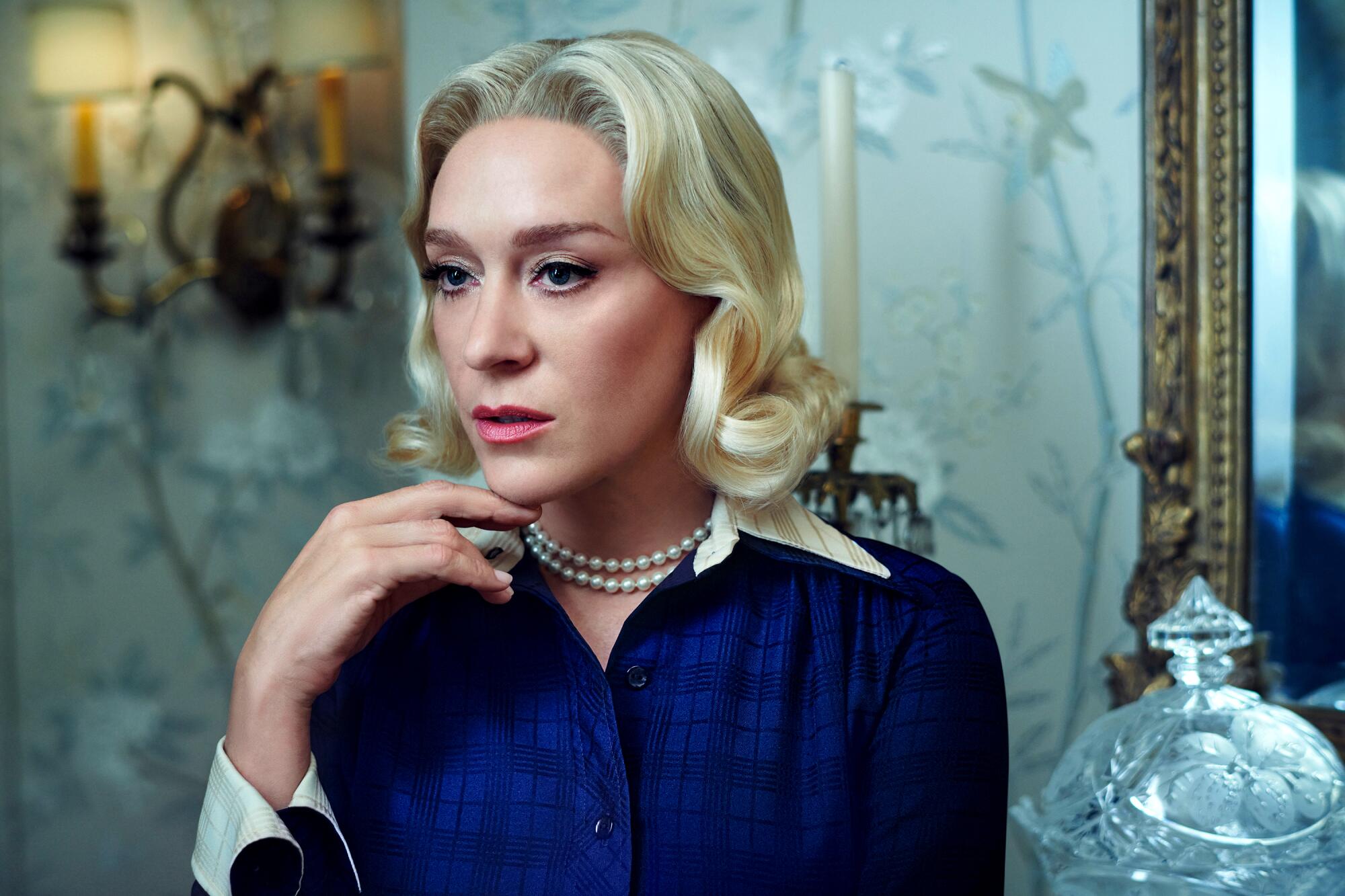 Chloe Sevigny looking serious as C.Z. Guest. 