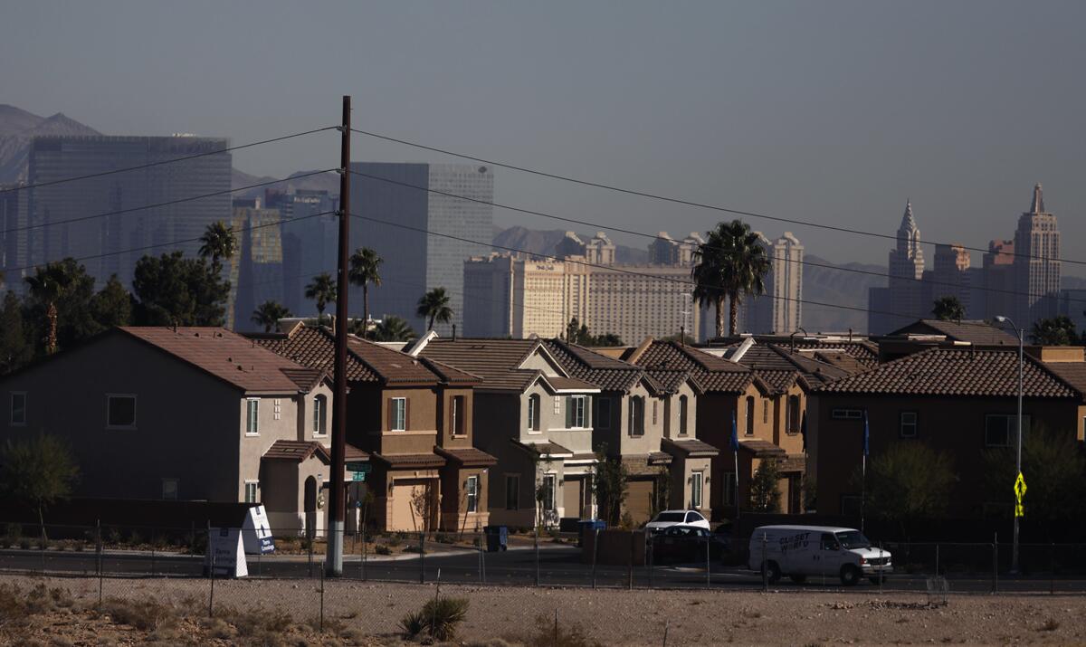 Las Vegas homes with the Strip in the background