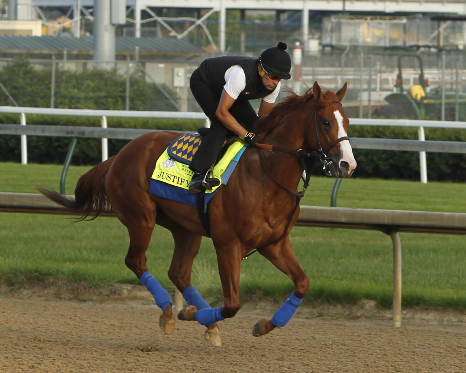 Justify draws No. 1 post for Triple try in Belmont Stakes