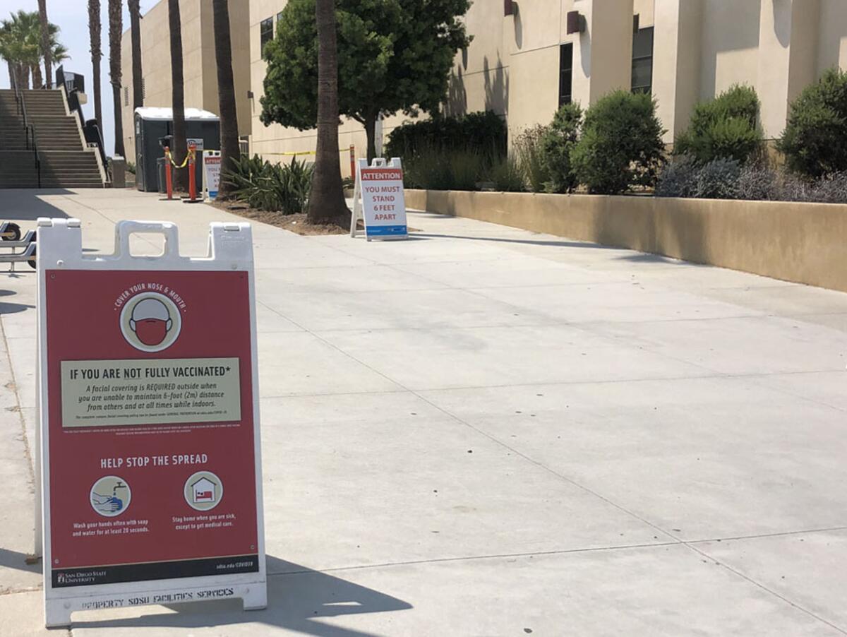 Students are being welcomed back to San Diego State, but some restrictions remain for being on campus.
