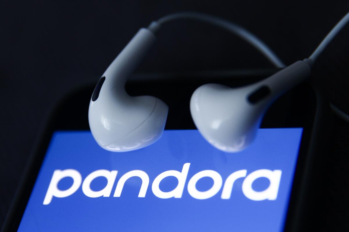Headphones and Pandora logo displayed on a phone screen 