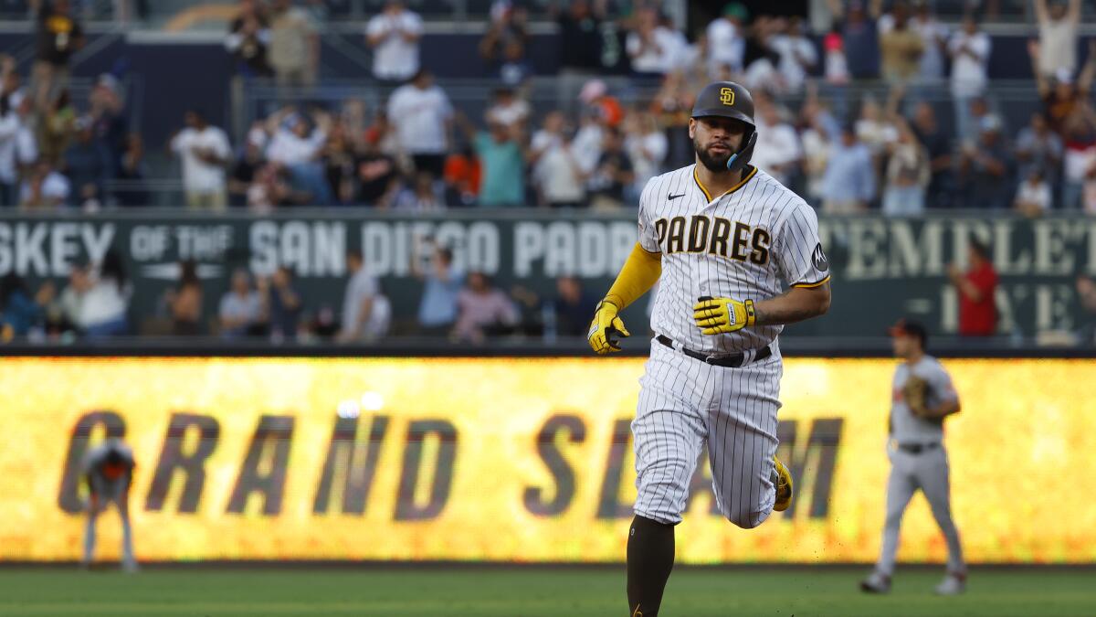 Sanchez hits Padres' first grand slam of season in 10-3 win over