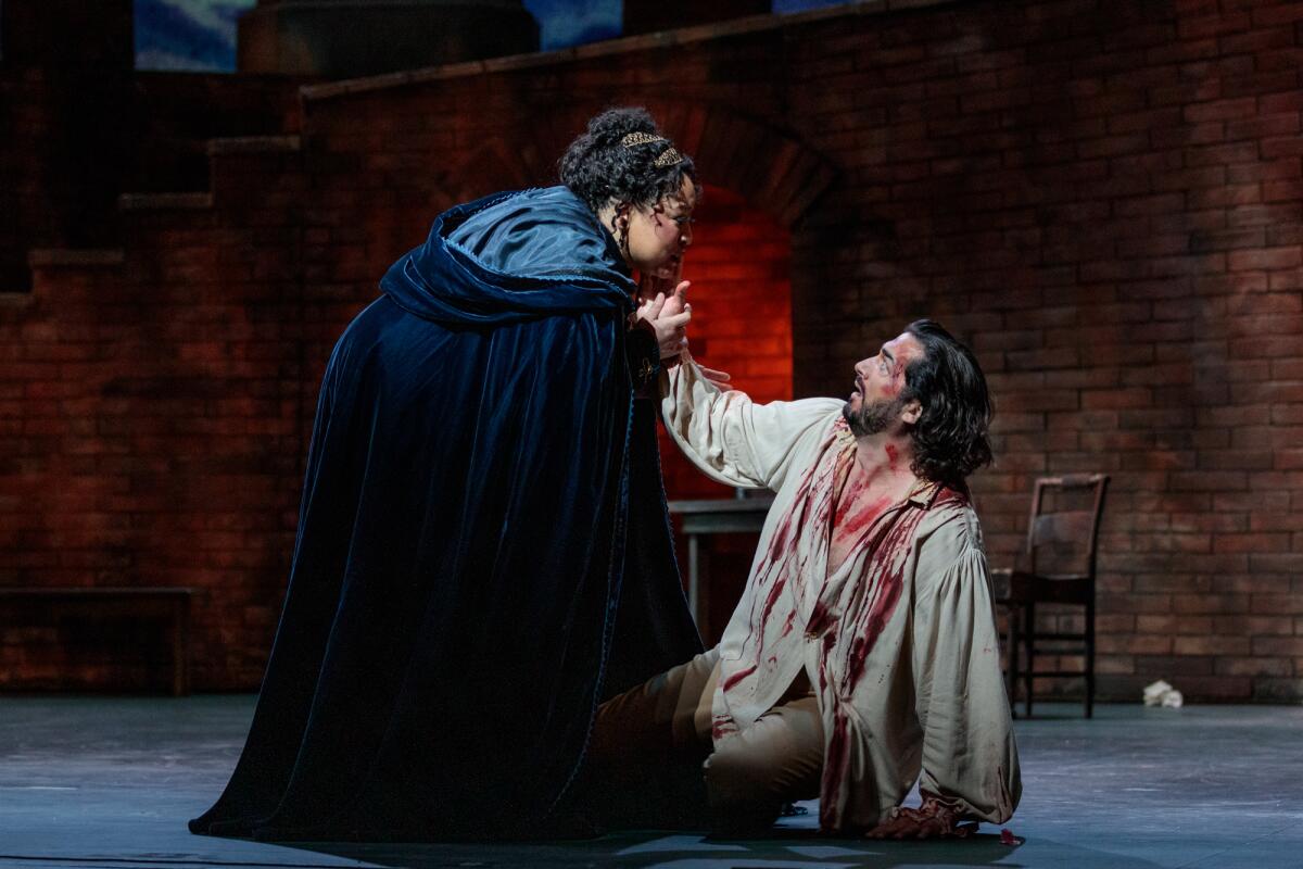Soprano Michelle Bradley and tenor Marcelo Puente in San Diego Opera's "Tosca."