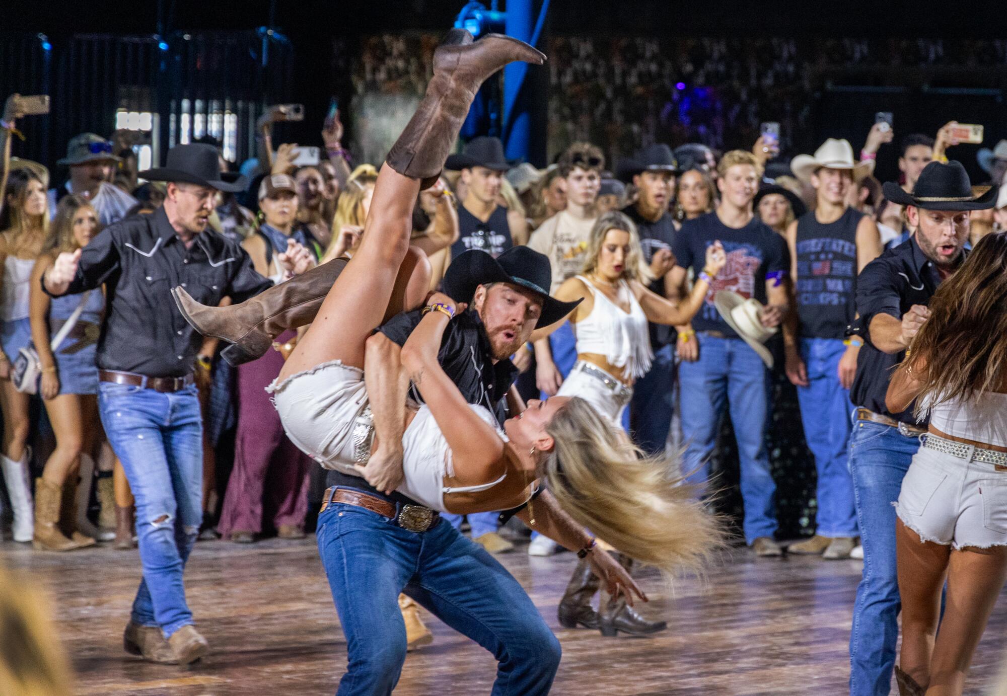 Dancers perform to Alana Grace at Diplo's Honkytonk on the opening day of Stagecoach Country Music Festival.