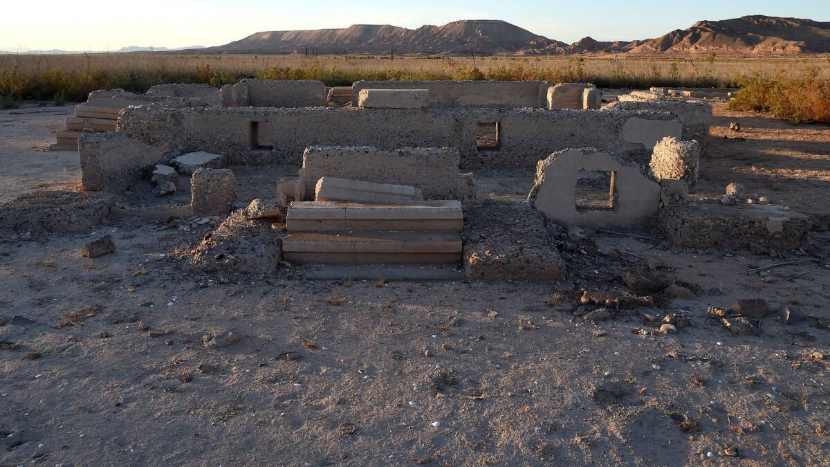 Ruins of a structure in the ghost town of St. Thomas in Lake Mead National Recreation Area, Nevada.