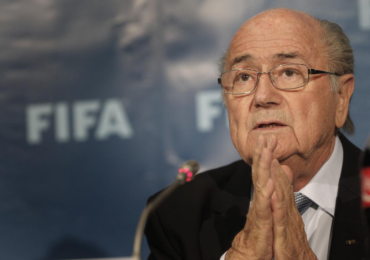 FIFA President Sepp Blatter, shown at a press conference in Morocco in 2014.